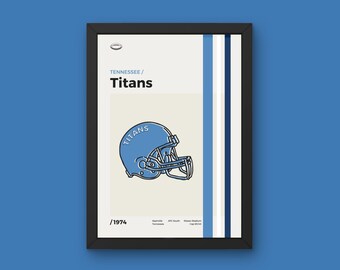 Tennessee Titans Poster - Minimal Mid Century Modern Wall Print - NFL Football Collection