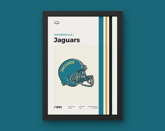 Jacksonville Jaguars Poster - Minimal Mid Century Modern Wall Print - NFL Football Collection