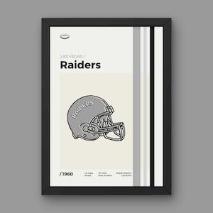 Las Vegas Raiders Poster - Minimal Mid Century Modern Wall Print - NFL Football Collection