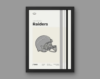 Las Vegas Raiders Poster - Minimal Mid Century Modern Wall Print - NFL Football Collection