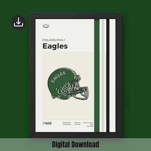 Philadelphia Eagles Poster - Minimal Mid Century Modern Wall Print Sports (Digital Download)