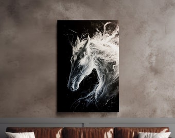 Stunning Spectral Horse, Horse Art, Nature Art, Fantasy Art, Scenic Wall Art, Canvas Art, Canvas Print, Ready to Hang