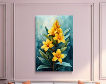 Daylily Flowers on Canvas, Nature Art, Digital Print on Canvas, Flower Art, Scenic Wall Art, Canvas Art, Canvas Print, Ready to Hang