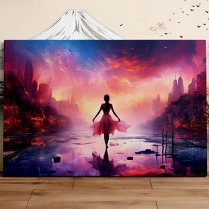 Ballerina Dancing on Water, Beautiful Landscape, Stunning Art, Scenic Wall Art, Canvas Art, Canvas Print, Ready to Hang