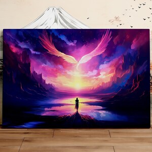 Angel in the Dawn, Angelic Art, Stunning Scenery, Fantasy Art, Scenic Wall Art, Canvas Art, Canvas Print, Ready to Hang