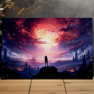 Standing Alone Over Desolation, Fantasy World, Epic Landscape, Stunning Scenery, Scenic Wall Art, Canvas Art, Canvas Print, Ready to Hang