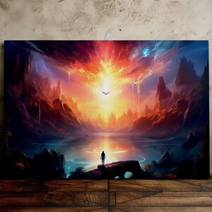 Heavenly View in the Sky, Angelic Art, Stunning Scenery, Majestic View, Scenic Wall Art, Canvas Art, Canvas Print, Ready to Hang