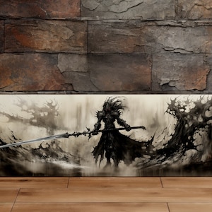 The Reaper Comes, Dark Fantasy Art, Fantasy Warrior, Scenic Wall Art, Canvas Art, Canvas Print, Ready to Hang
