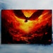 Burning Phoenix Over a Fiery Landscape, Stunning Scenery, Fantasy Art ...