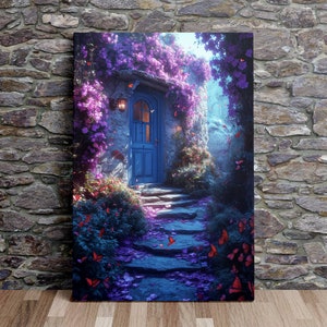 Hidden Home in the Forest, Nature Art, Whimsical Art, Digital Print on Canvas, Scenic Wall Art, Canvas Art, Canvas Print, Ready to Hang