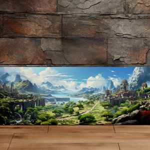 Ancient City Landscape, Scenic Wall Art, Canvas Art, Canvas Print, Ready to Hang
