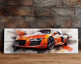Audi R8 Modern Art, Supercar, Scenic Wall Art, Canvas Art, Canvas Print, Ready to Hang