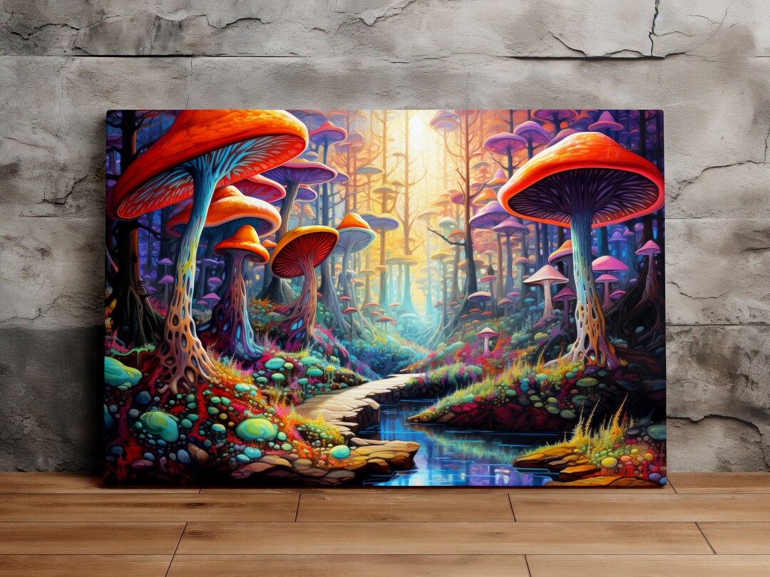 Trip Through a Psychedelic Mushroom Forest No.2, Fantasy Art, Fairy ...