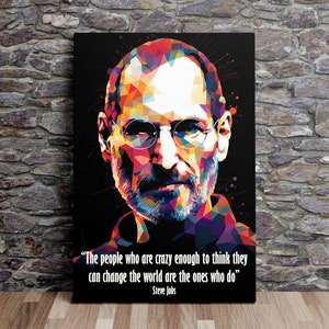 Steve Jobs - Citaat gekke mensen, inspirerende kunst, cadeau voor mannen, muurposter, canvaskunst, canvasafdruk, klaar om op te hangen