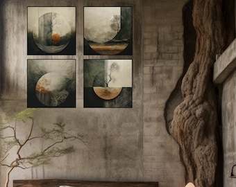 SIEBZEHN Wabi Sabi Erdfarben Wanddekor Sofortiges druckbares erschwingliches Kunstwerk für Wohnzimmer Schlafzimmer Büro Esszimmer Japandi Zen