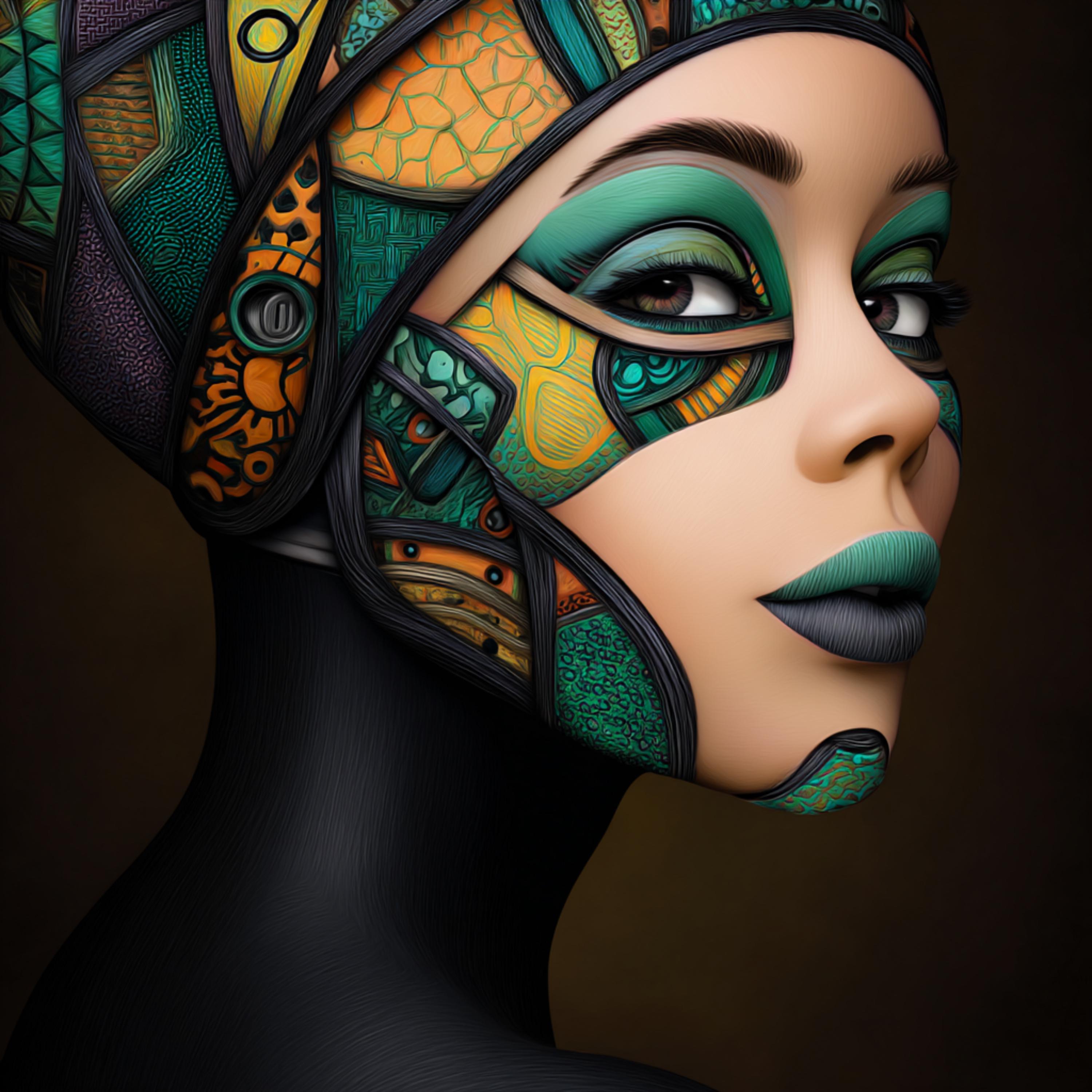 Android Art Collection 25 Futuristic Art Female Android Portraits Png | Afrocentric Digital ...