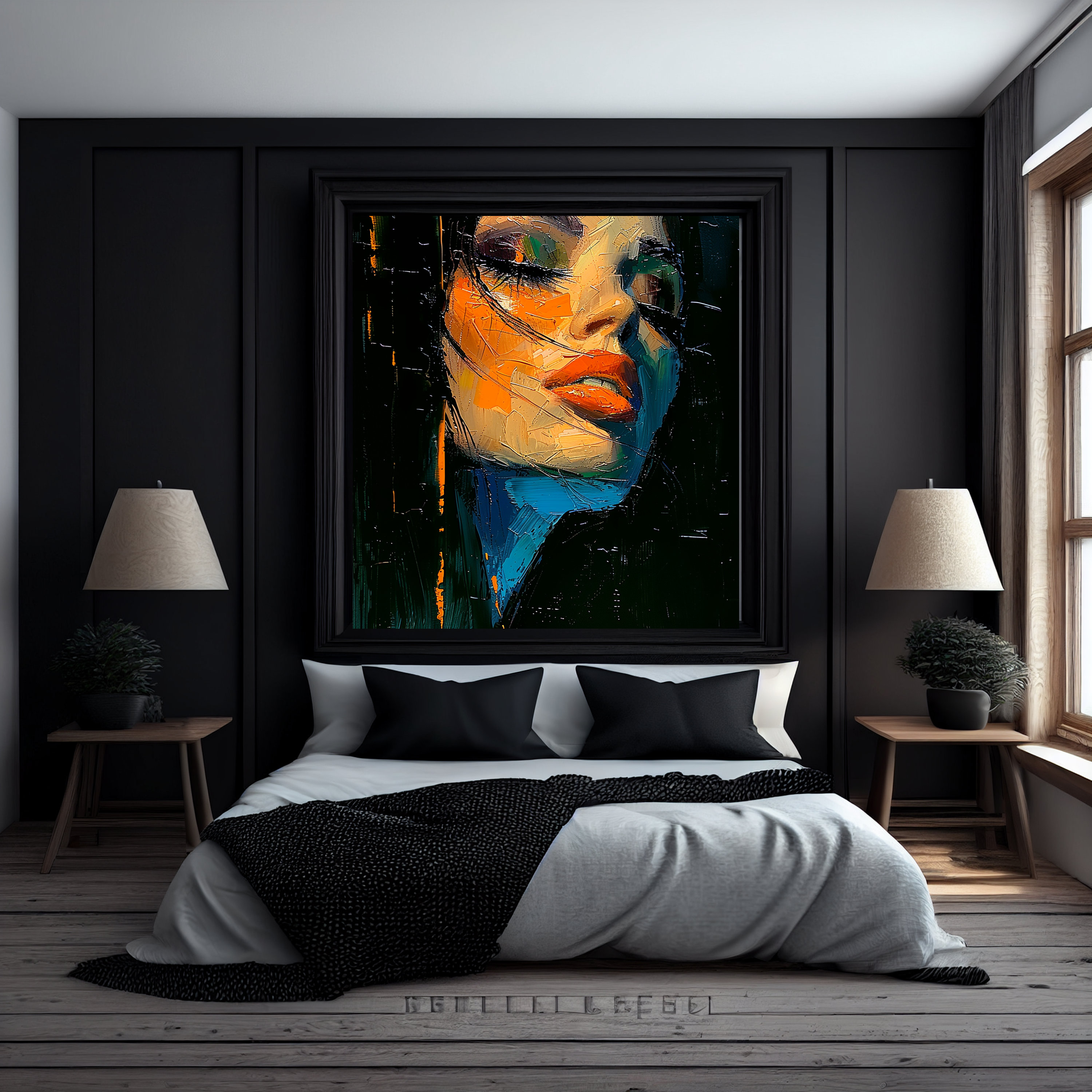 12 Digital Images Poster, Female Portrait Close Up, Artistic Pose ...