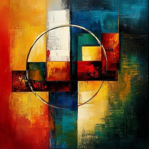 Colorful Abstract Art Print Set: Modern Geometric Home Decor (Digital Download)
