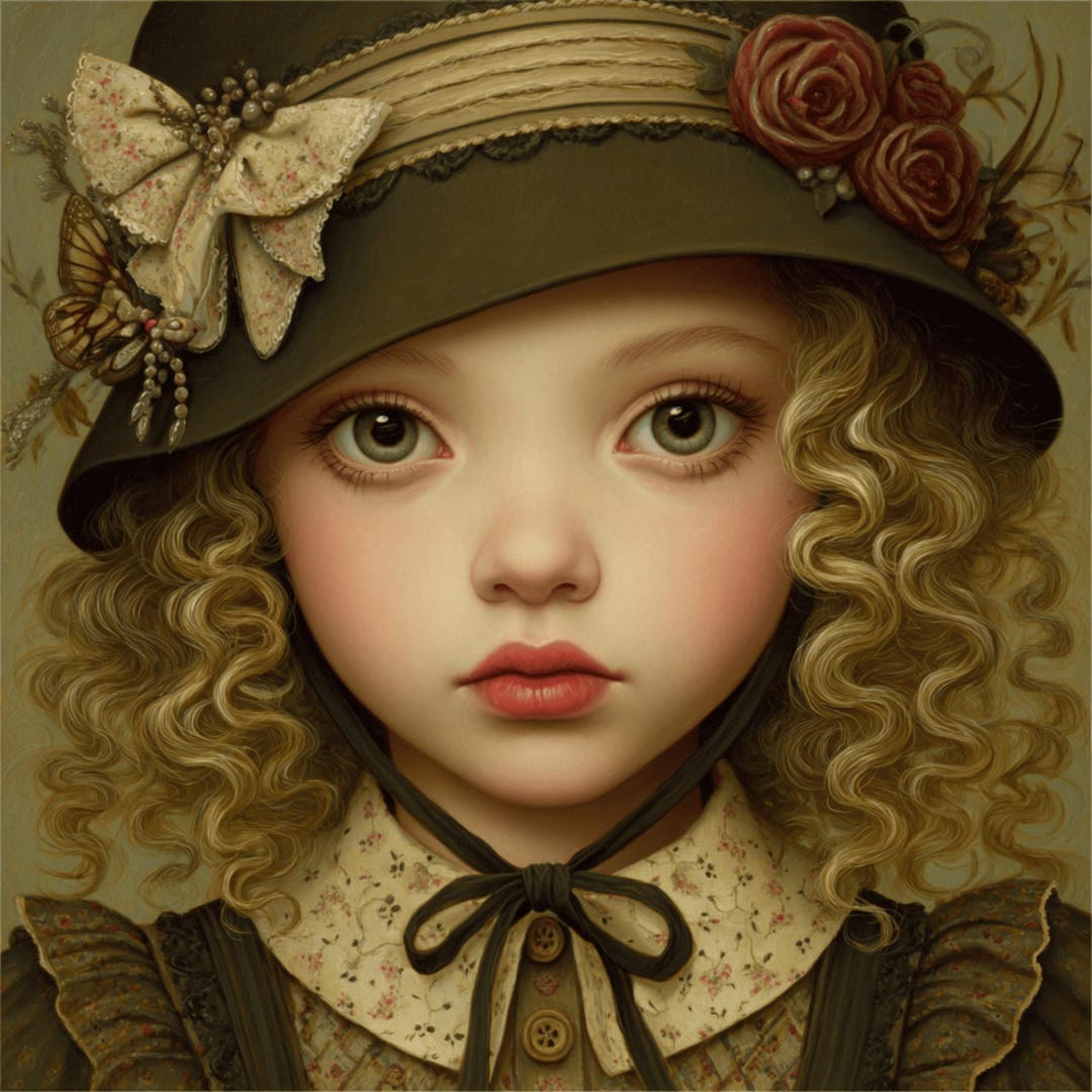 30 Vintage Girl Portraits: Shabby Chic Nursery Art Prints (digital ...