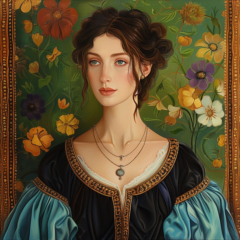 10 Elegant Victorian Lady Wall Art, Bridgerton Era Portrait Digital Art ...