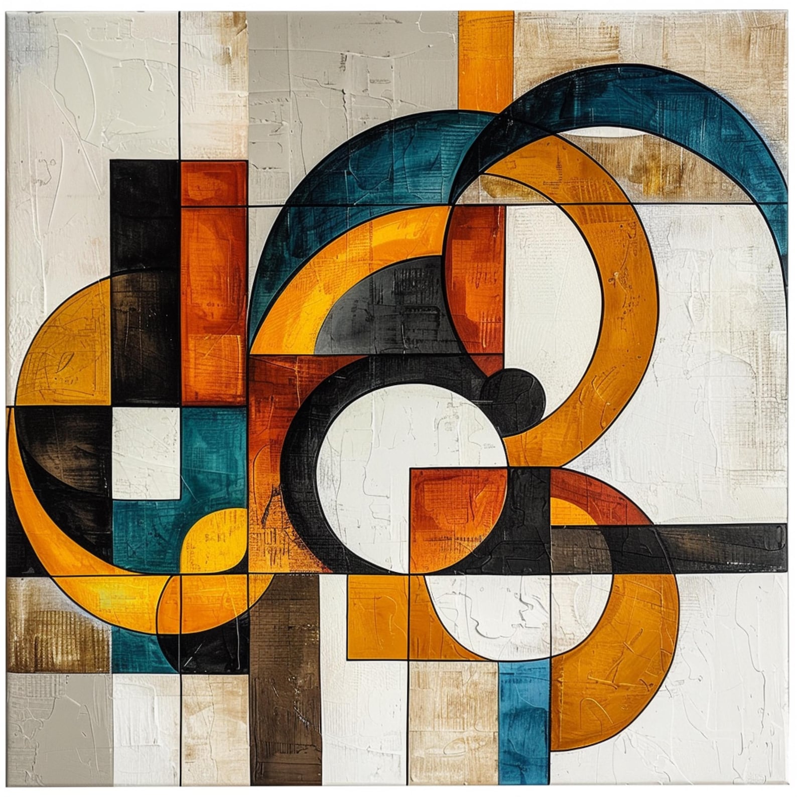11 Mid Century Modern Abstract Digital Wall Art, Large Square Artwork ...