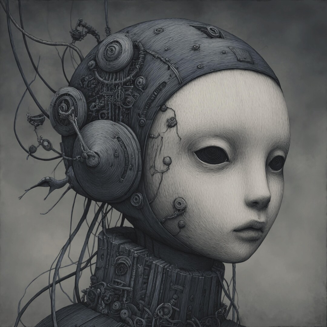 20 Surreal Grey Alien Art Collection Dark Sci Fi Portraits Monochrome ...