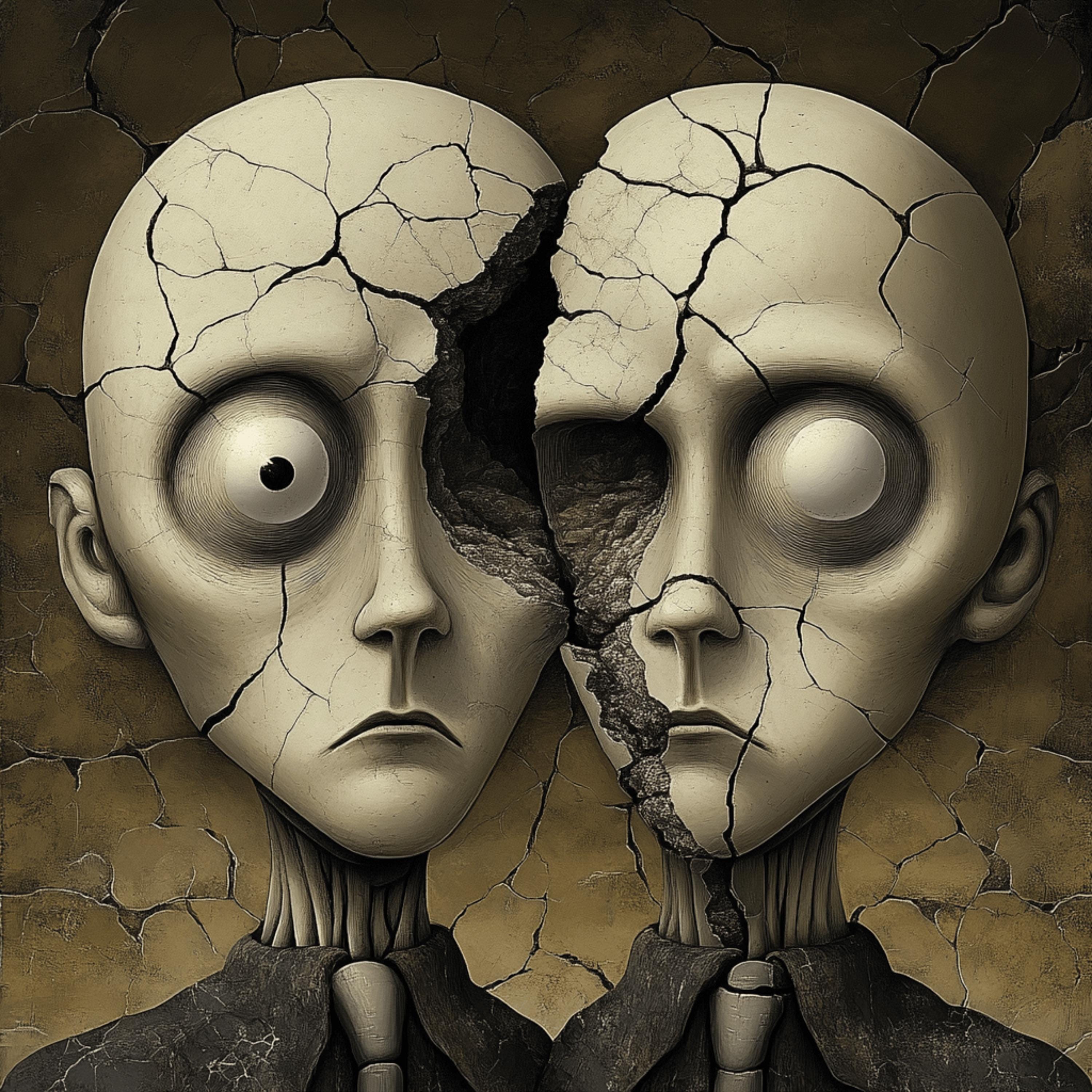 16 Surreal Two-faces Digital Prints - Psychology-inspired Art for