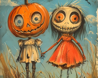 40 Vintage Halloween Digital Images Set, Fall Artwork Collection, Large Poster Artwork, Halloween Wall Art, Spooky Home Decor.