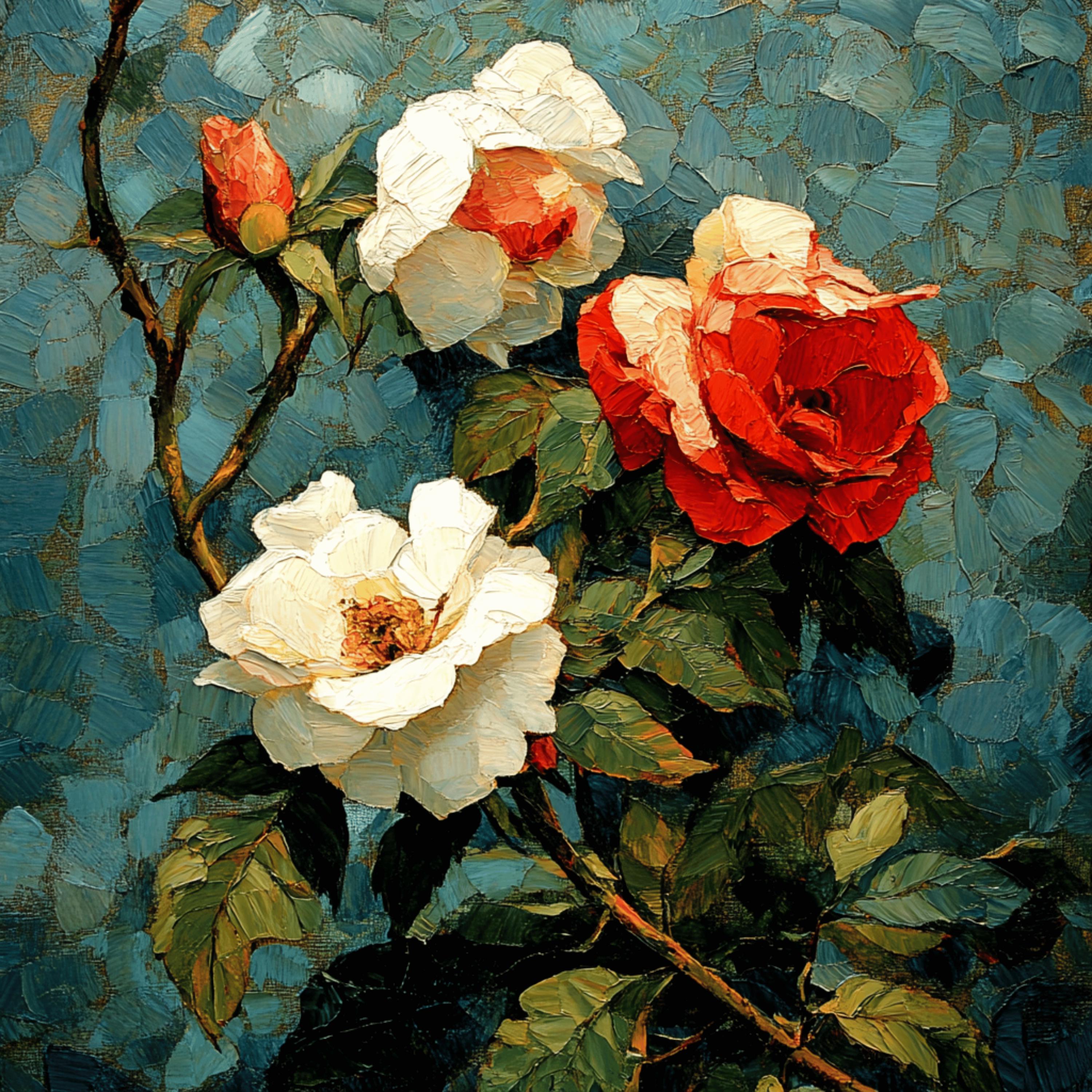 12 Vintage Roses Digital Images Art Prints - Romantic Floral Wall Art ...