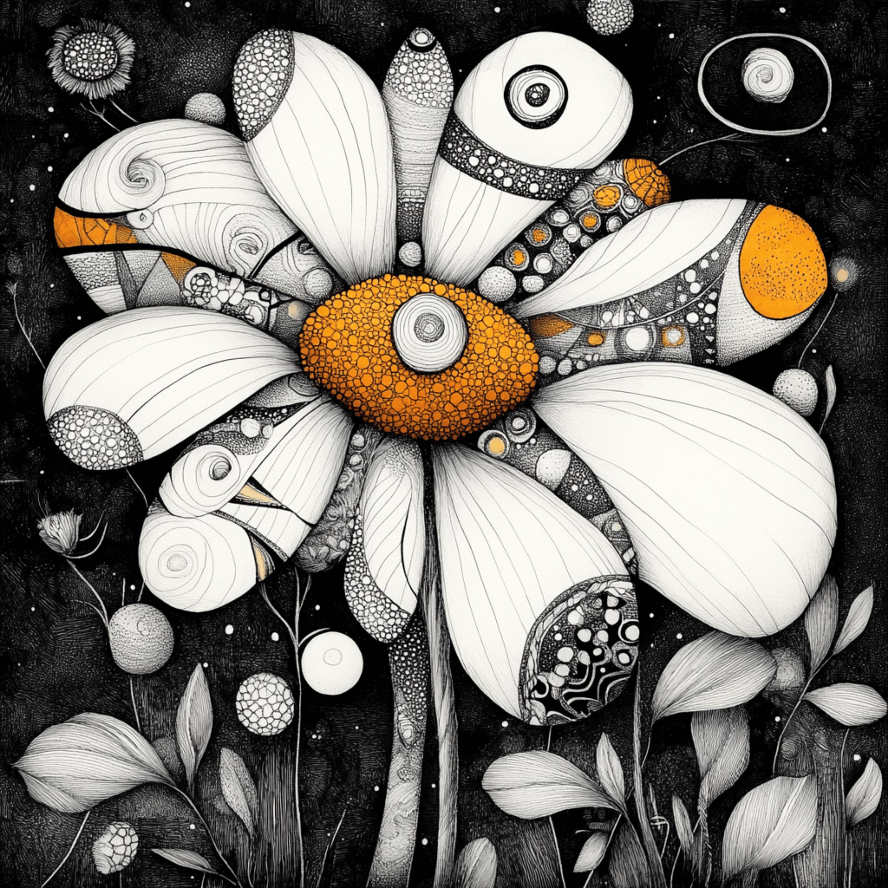 70 Digital Images Zentangle Inspired Floral Flowers Botanical Boho