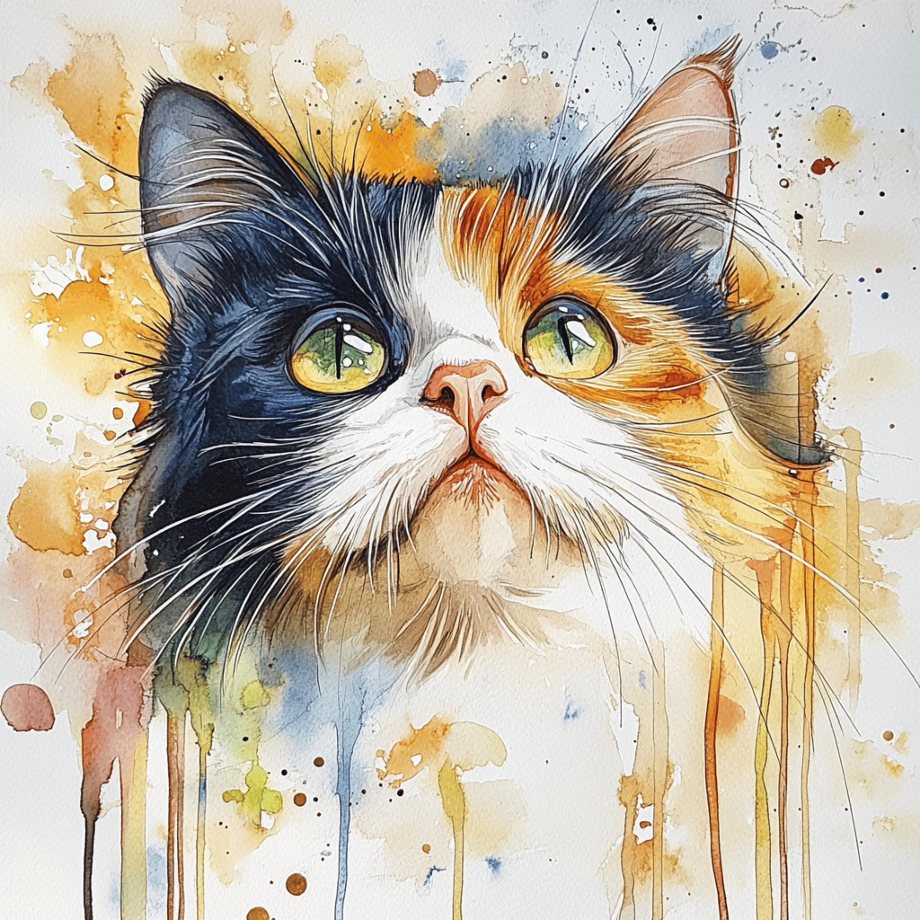 Stampa di gatto siberiano con scritta Coffee: poster divertente con gattino, decorazione per la cucina (download digitale) - Italia