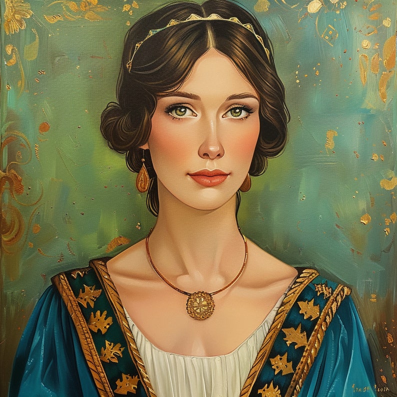 10 Elegant Victorian Lady Wall Art, Bridgerton Era Portrait Digital Art ...
