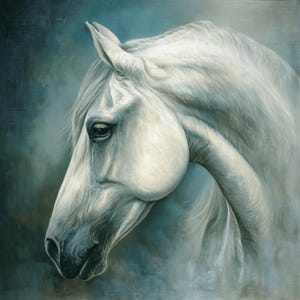 18 retratos de cavalo para impressão, decoração de parede com fundo prateado de cavalo, arte digital faça você mesmo para artesãos, presente equino, conjunto elegante para download de POD