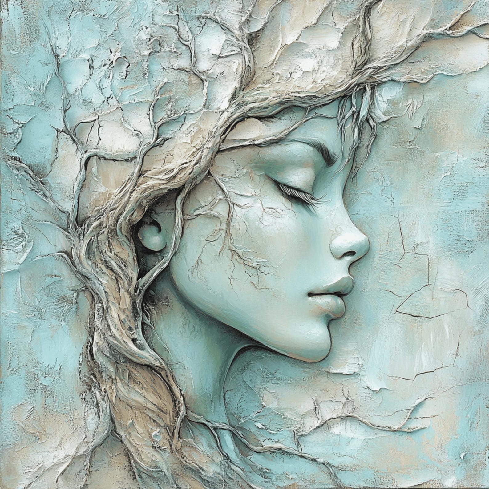 16 Ethereal Woman Nature Fantasy Fusion Digital Art Dreamy Textured