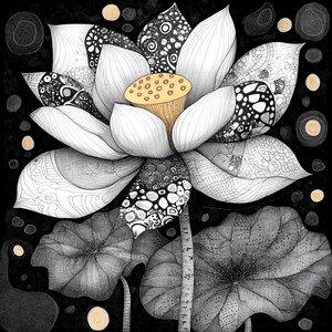 70 Digital Images Zentangle Inspired Floral Flowers Botanical Boho ...