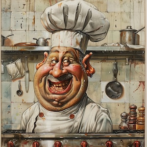 11 Funny Vintage Chef PNGs for Kitchen Decor, DIY Gifts, Sublimation and POD Projects | Retro Cooking Clipart for Foodies & Home Crafters