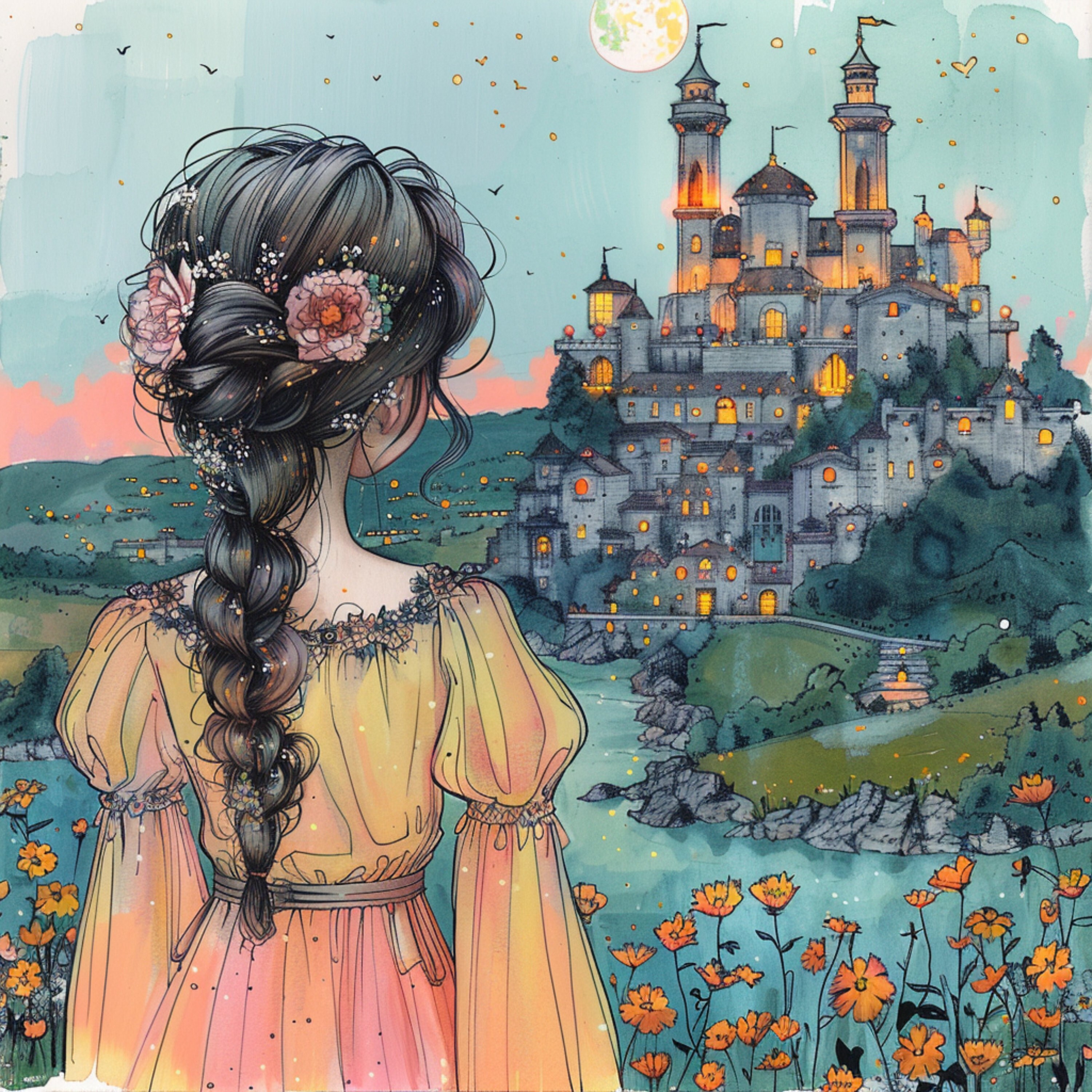 婦人　パステル　オシャレ　絵画 11 il_fullxfull.6091860099_nais.jpg