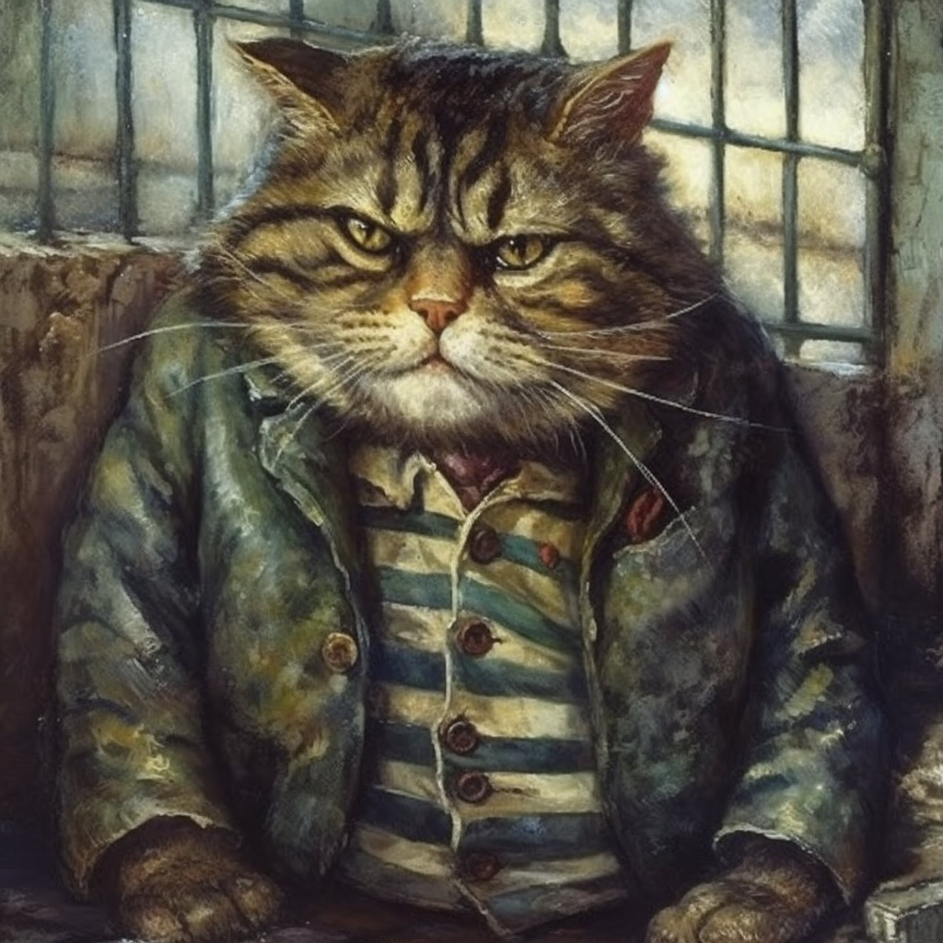 ogyormpi Stampa artistica da parete in bianco e nero con gatto cowboy, immagine vintage di gatto occidentale, simpatico poster su tela con gatto divertente con cappello da cowboy e stivali, dipinto