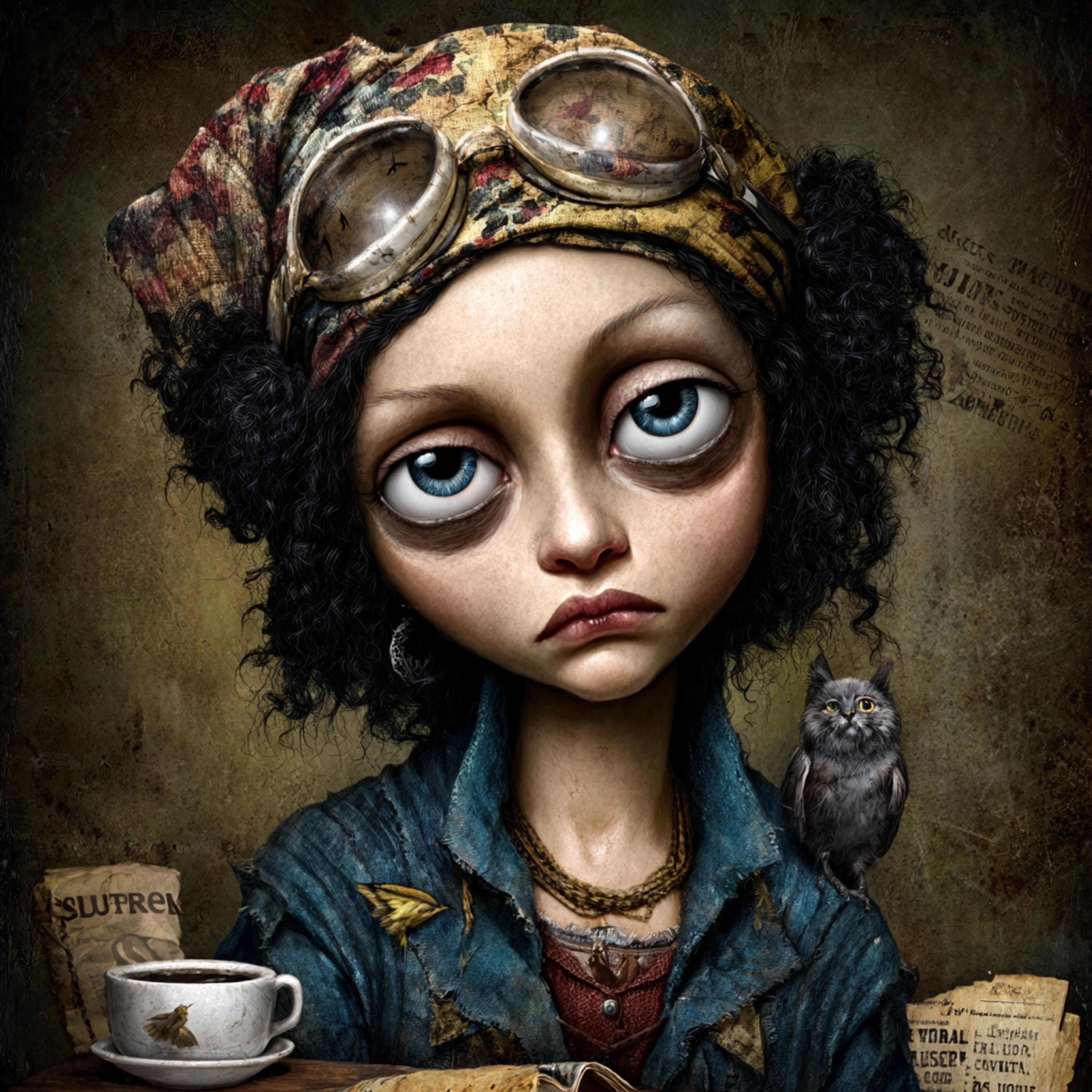 Tipsy Mona Lisa Coffee Art Prints: Funny Renaissance Kitchen Decor