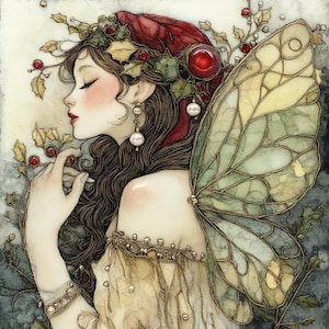 Christmas Fairy Wall Art: Enchanting Woodland Illustration (Printable Art)