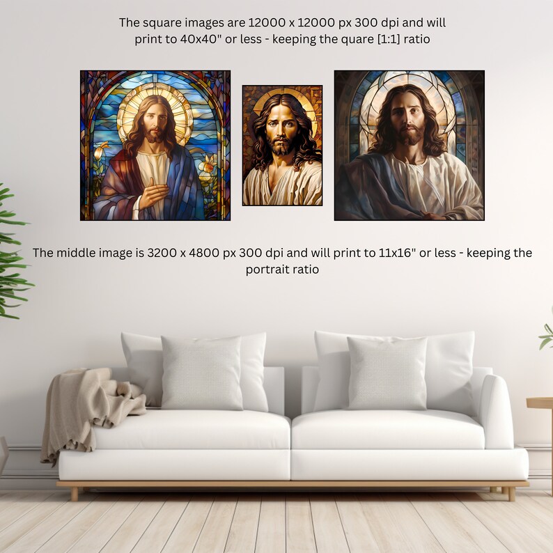 3 Instant Printable Digital Download Art Three Portraits of Jesus ...