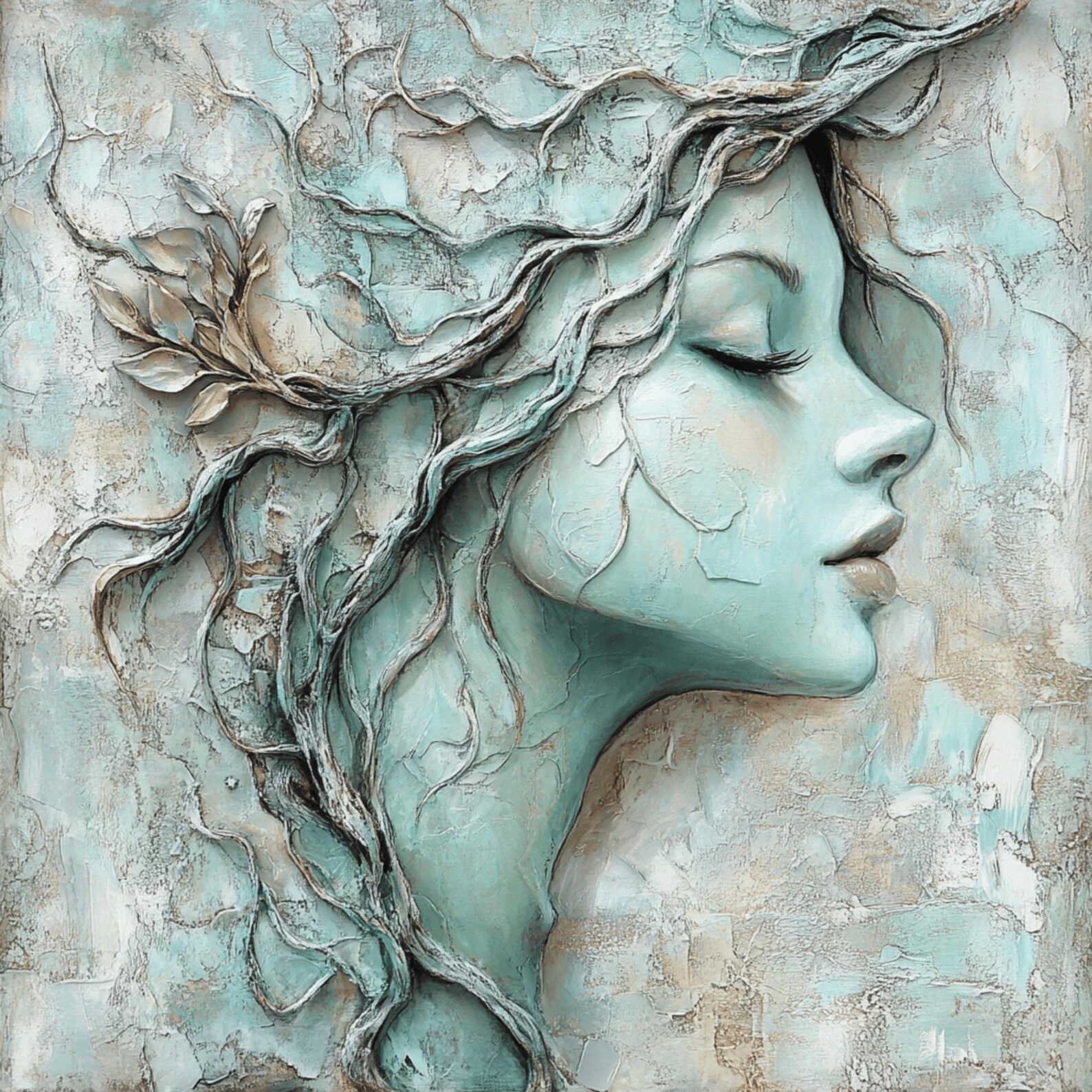 16 Ethereal Woman Nature Fantasy Fusion Digital Art Dreamy Textured