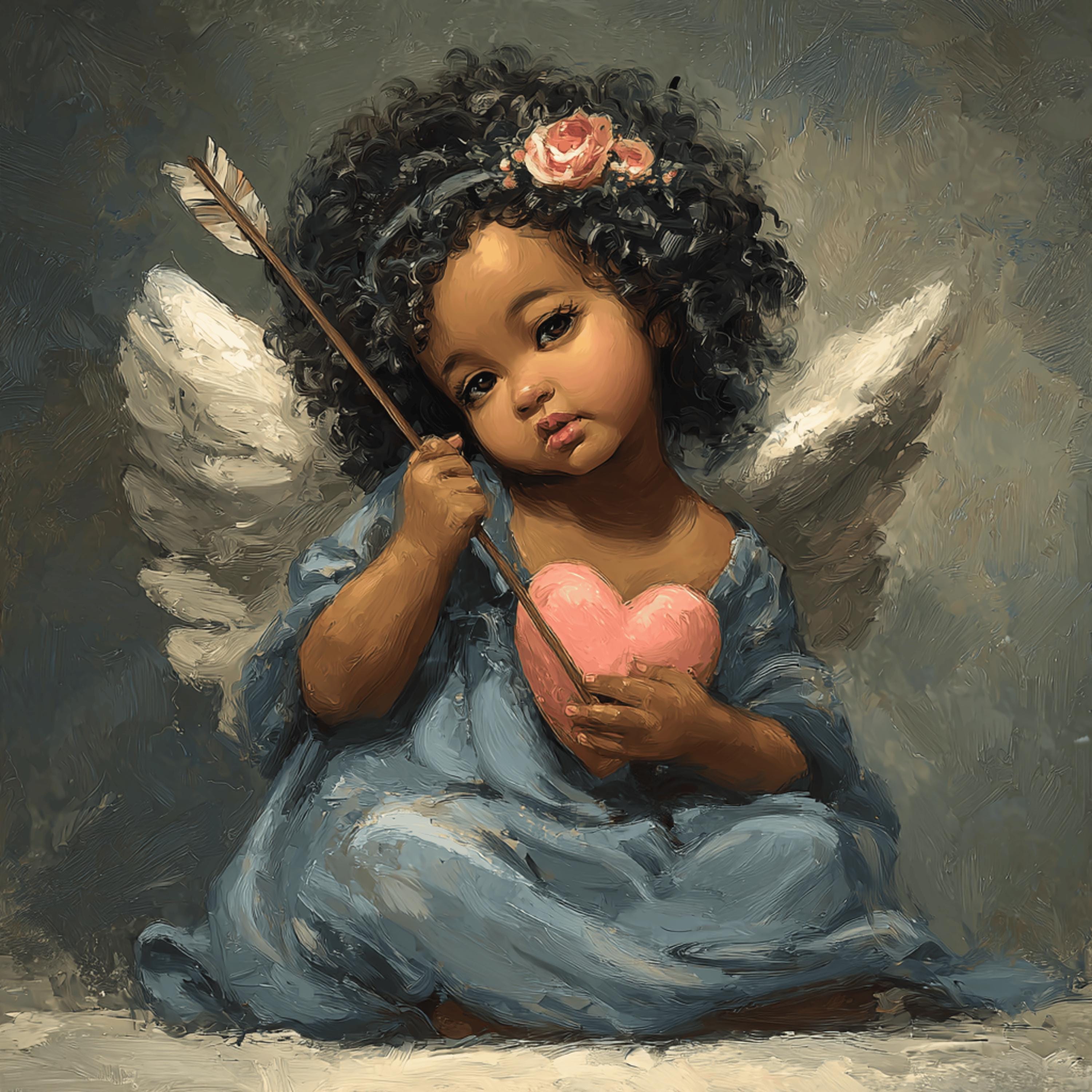58 天使の天使肖像画アートセット ヴィンテージスタイル 天国の