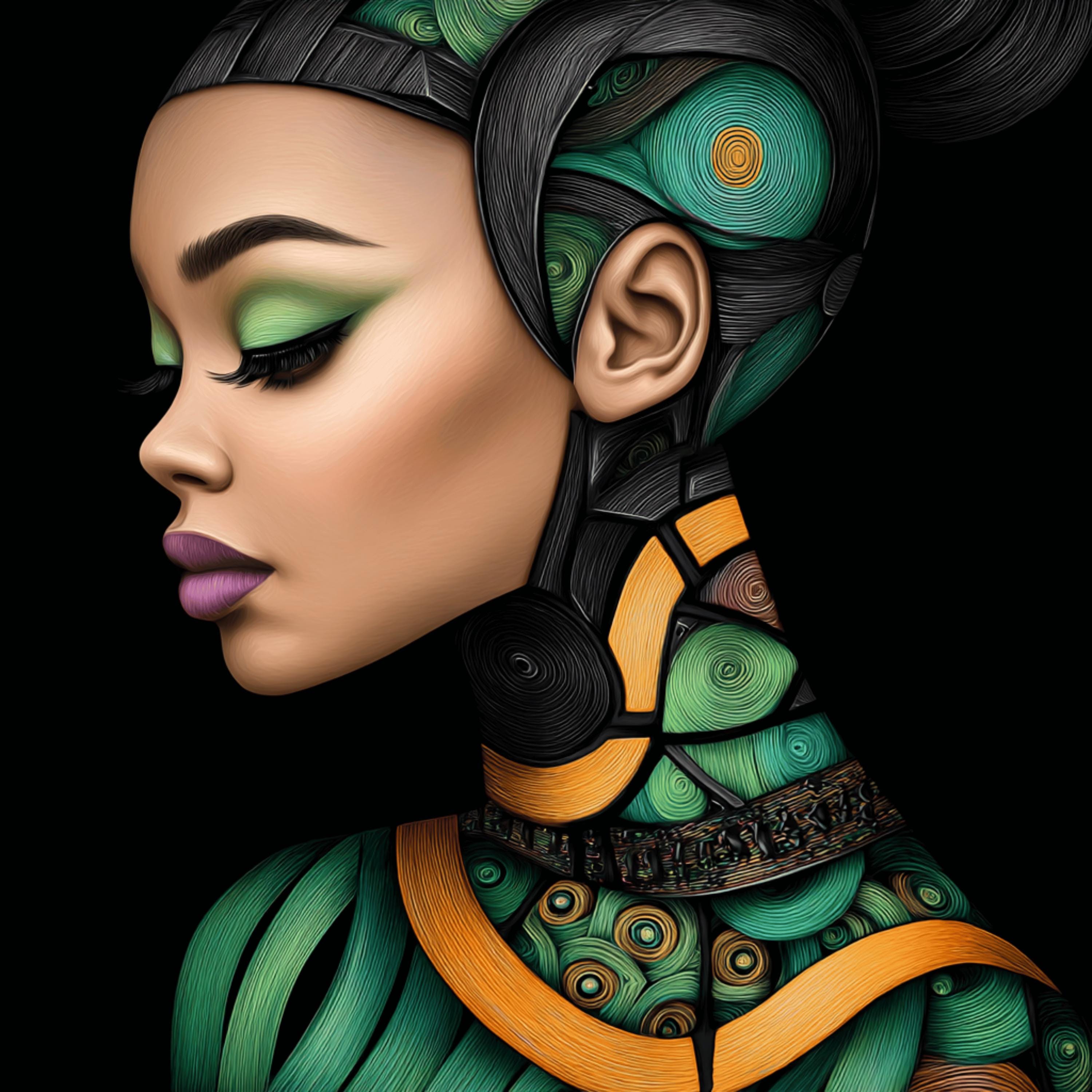 Android Art Collection 25 Futuristic Art Female Android Portraits Png | Afrocentric Digital ...