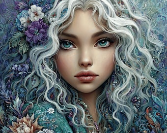 19 DIY Princess Wall Art Prints for Girls Room – Fantasy Portraits for Bedroom Decor, Sublimation or Craft Use, Digital Artwork Bundle