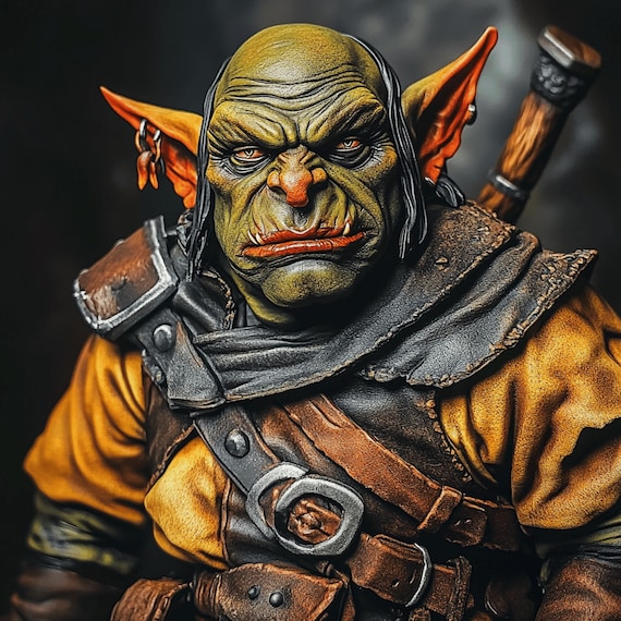 12 Digital Goblin Art Poster, Troll Sci-fi Wall Decor, Futuristic