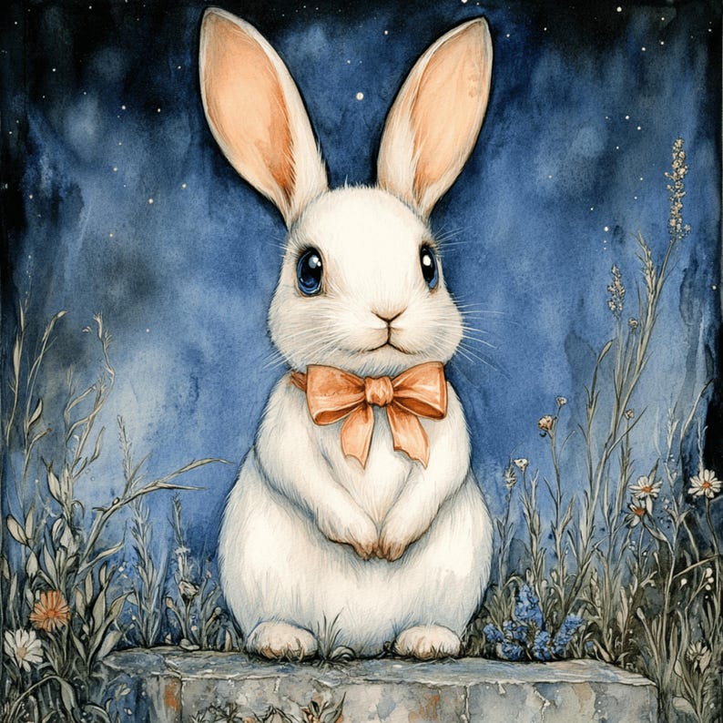 11 Easter Bunny Poster Digital Images Rabbits Spring Equinox Art Large ...