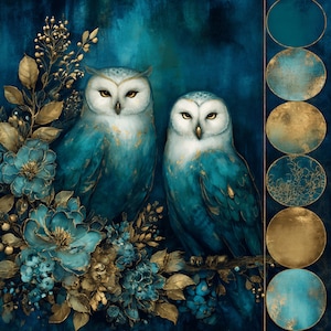 Confezione da 25 fogli di carta digitale Moodboard blu scuro per sublimazione, fai da te, decorazioni murali, stampe POD, scrapbooking, regali e decorazioni estetiche.
