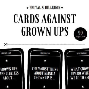 Cards Against Grown Ups - jogo de cartas engraçado, Cards against parents, humor de banheiro, jogo de festa em família, jogo multigeracional