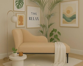 Handmade Long Chaise Chair, Modern Upholstered Bench Seat, Cozy Bedroom and Window Lounge Furniture